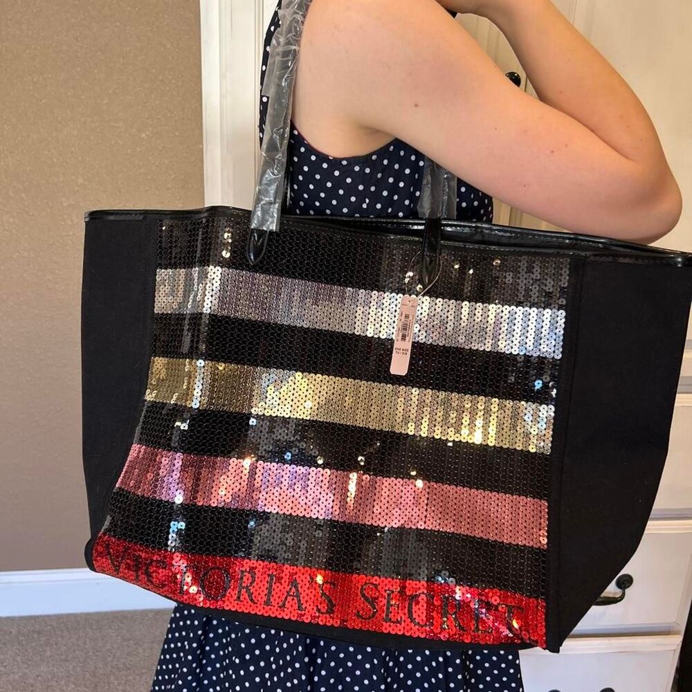 Victoria's Secret Multi-Colored Sequins Tote Bag NWT